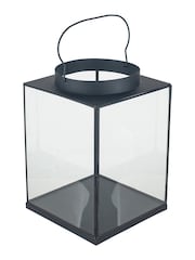 Pacific Matt Black Metal And Glass Small Square Lantern - Image 4 of 4