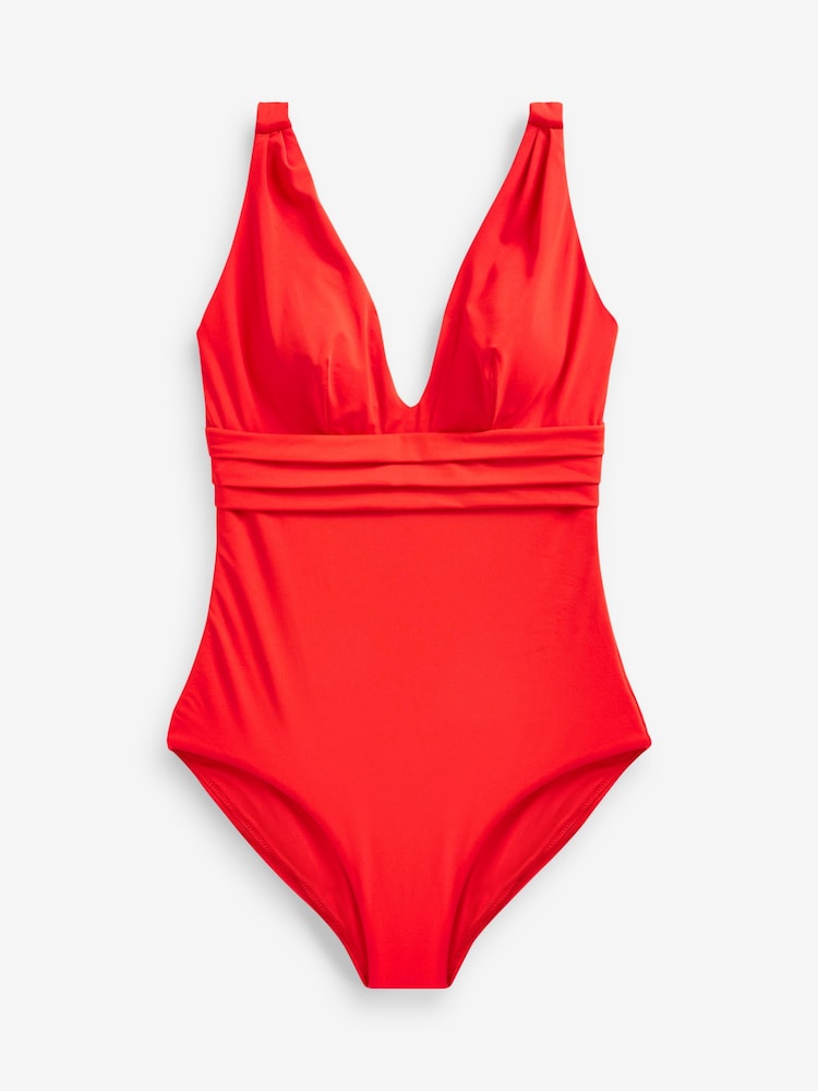 Rojo - Bañador escotado con efecto moldeador en el vientre - Imagen 5 de 5