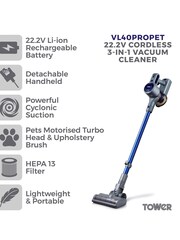 Tower Blue VL40 Pro Pet Cordless Vacuum - Image 1 of 8
