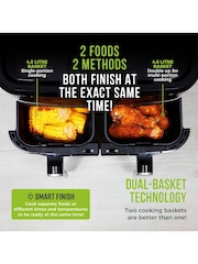 Tower Black 9L Dual Basket Airfryer - Image 4 of 8