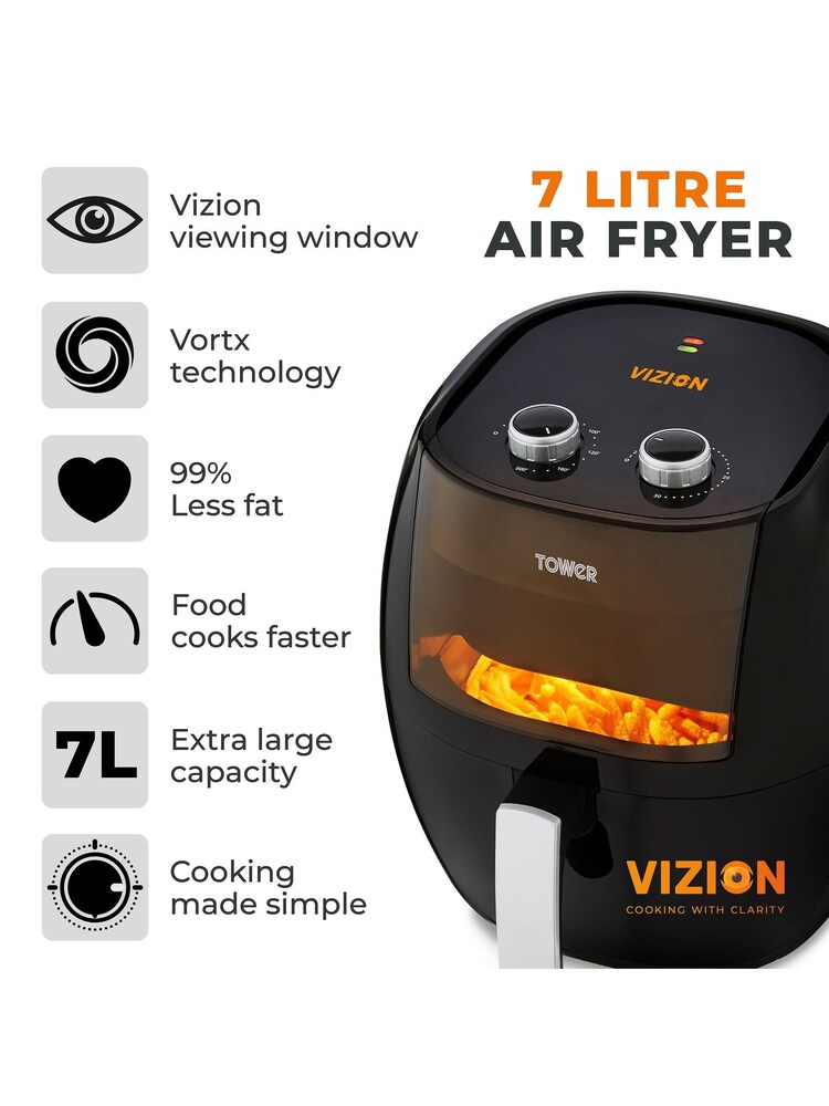 Tower Black 7L Manual Air Fryer - Image 2 of 8