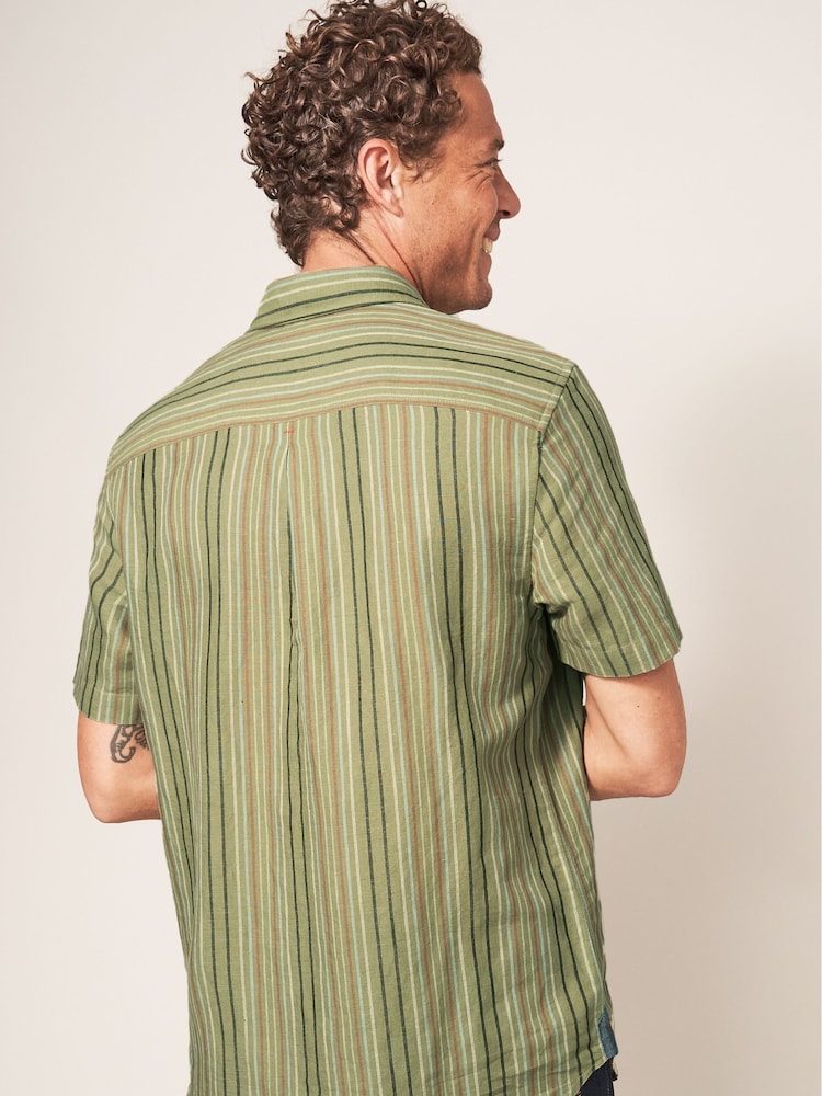 White Stuff Green Multi Stripe Shirt - Image 2 of 6 White Stuff Green Multi Stripe Shirt - Image 2 of 6