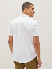 White Regular Fit Short Sleeve Oxford Shirt - Image 2 of 5