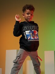 Angel & Rocket Dark black Sonic Print Hoodie - Image 3 of 7