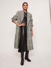 Jigsaw Asymmetric Leather Black Dress - Image 3 of 5