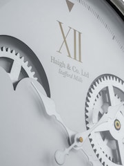 Pacific White/Silver Metal Cogs Wall Clock - Image 4 of 4