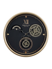 Pacific Black/Champagne Gold Metal Cogs Wall Clock - Image 2 of 5