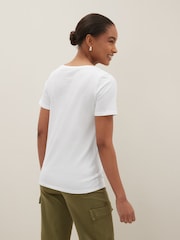 White Essentials Short Sleeve V-Neck T-Shirt - Image 3 of 6