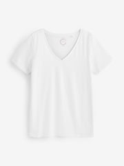 White Essentials Short Sleeve V-Neck T-Shirt - Image 6 of 6