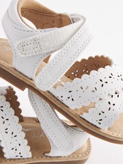 White Wide Fit (G) Crossover Ankle Strap Sandals - Image 3 of 4