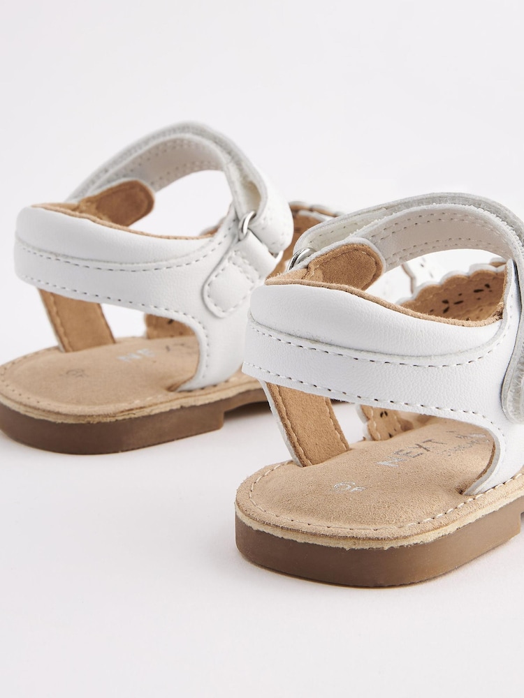 White Wide Fit (G) Crossover Ankle Strap Sandals - Image 4 of 4