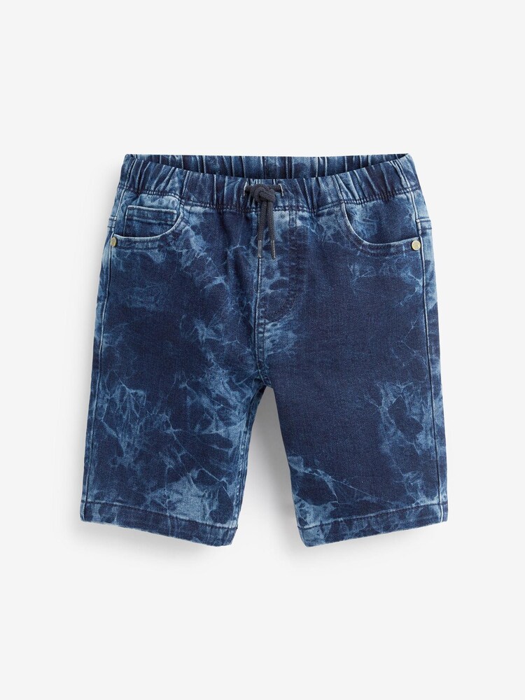 Blue Tie Dye Denim Shorts (3-16yrs) - Image 1 of 2