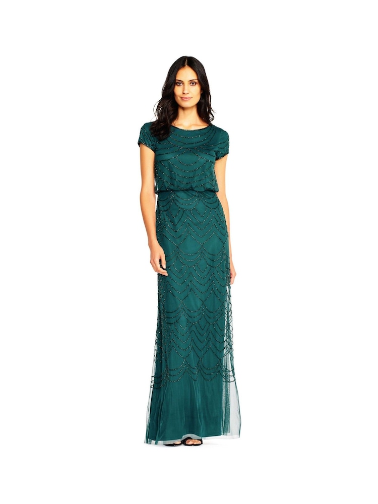Adrianna Papell Blouson Beaded Dress - Image 1 of 6 Adrianna Papell Blouson Beaded Dress - Image 1 of 6
