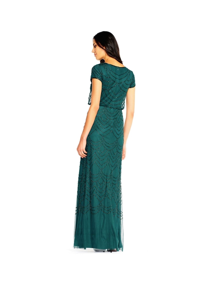 Adrianna Papell Blouson Beaded Dress - Image 2 of 6 Adrianna Papell Blouson Beaded Dress - Image 2 of 6