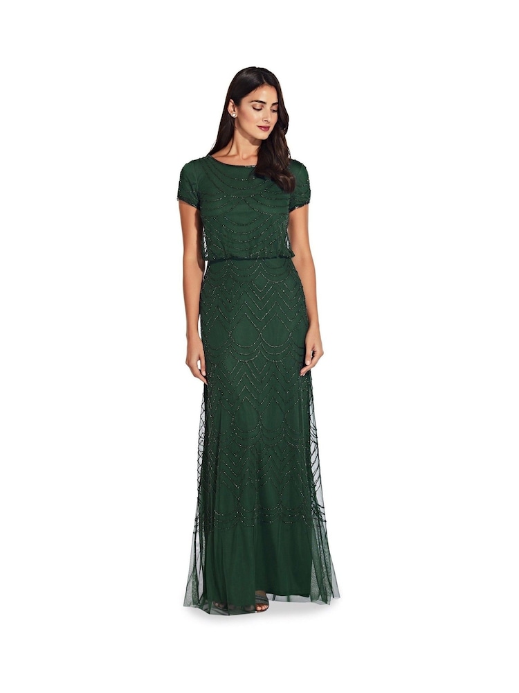Adrianna Papell Blouson Beaded Dress - Image 5 of 6
