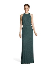 Adrianna Papell Beaded Halter Gown - Image 1 of 3
