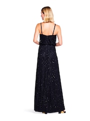 Adrianna Papell Black Blouson Beaded Dress - Image 2 of 5