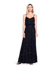 Adrianna Papell Black Blouson Beaded Dress - Image 4 of 5