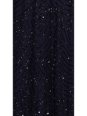 Adrianna Papell Black Blouson Beaded Dress - Image 5 of 5