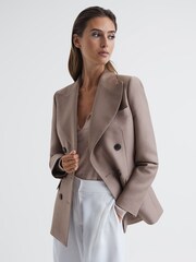 Reiss Mink Remi Double Breasted Blazer - Image 1 of 7