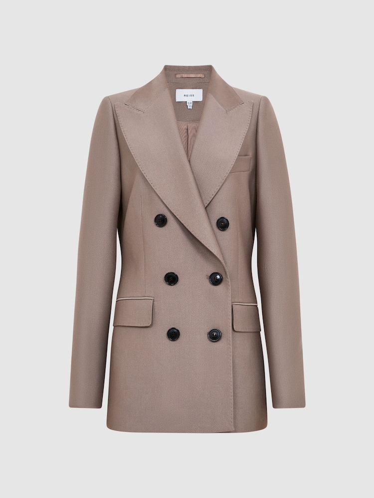 Reiss Mink Remi Double Breasted Blazer - Image 2 of 7