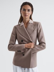 Reiss Mink Remi Double Breasted Blazer - Image 6 of 7