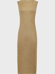 Reiss Bronze Genevieve Metallic Open Knit Tunic - Image 2 of 6