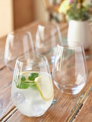 Judge 4 Pack Clear Crystalline 540ml Stemless Wine Glasses - Image 2 of 3