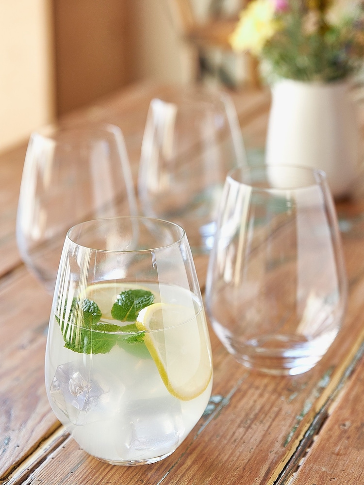 Judge 4 Pack Clear Crystalline 540ml Stemless Wine Glasses - Image 2 of 3