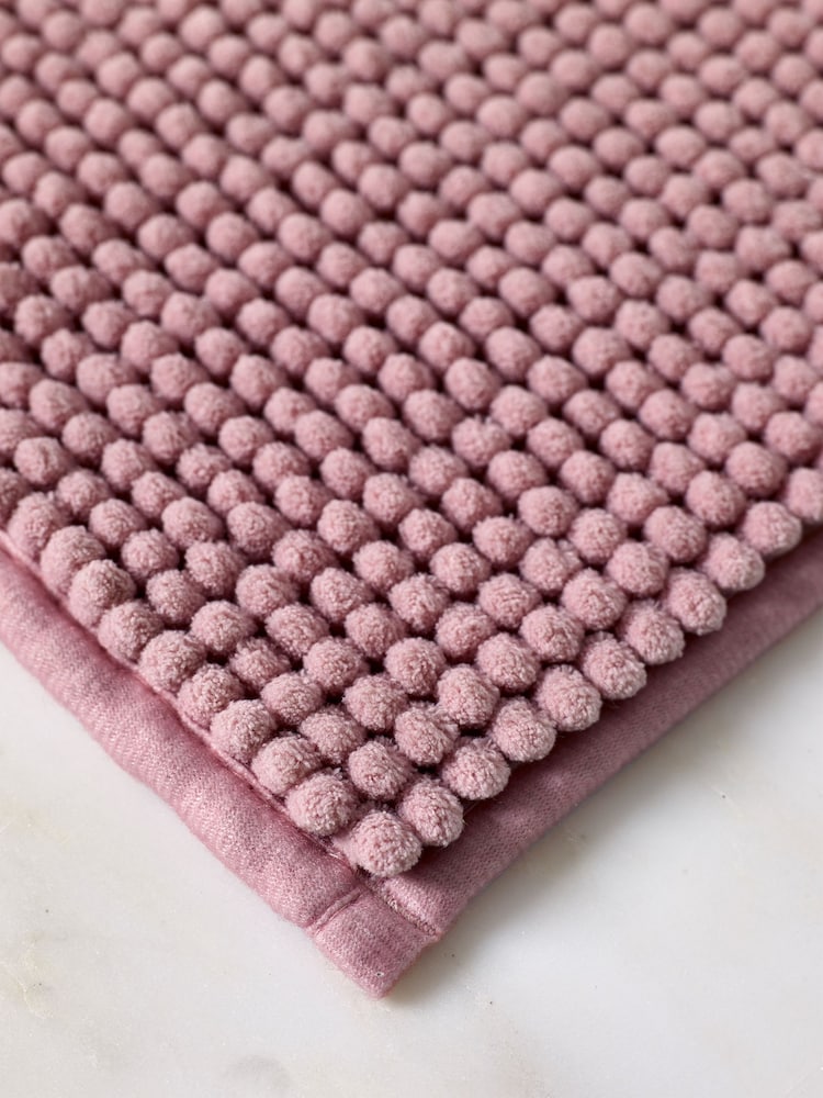 Dusky Pink Bobble Bath Mat - Image 8 of 8