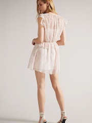 Ted Baker Cream Evelyna Printed Texture Mini Dress - Image 2 of 6