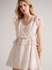 Ted Baker Cream Evelyna Printed Texture Mini Dress - Image 3 of 6