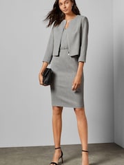 Ted Baker Grey Michahd Textured Peplum Midi Dress - Slika 1 iz 3