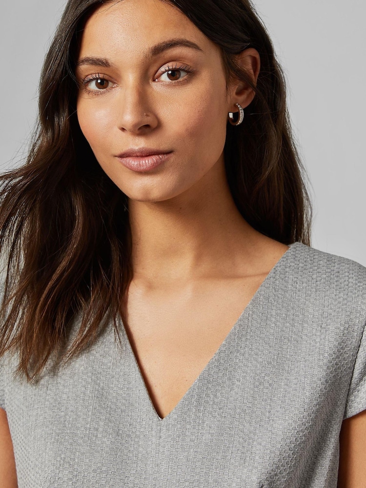 Ted Baker Grey Michahd Textured Peplum Midi Dress - Slika 2 iz 3