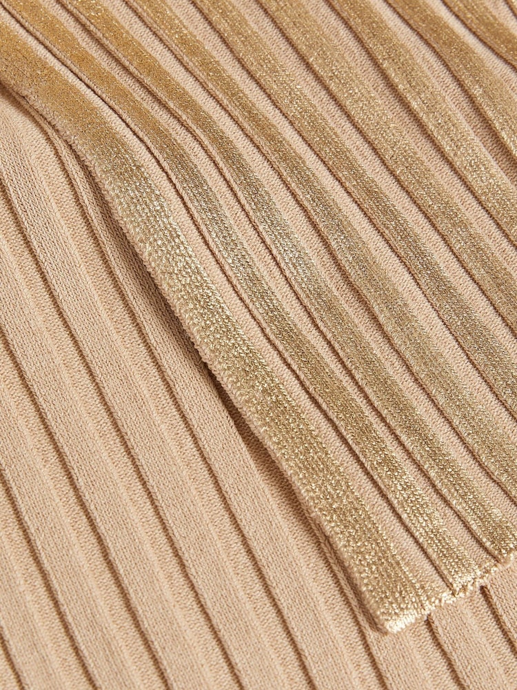 Ted Baker Natural Gerty Foil Printed Bodycon Knit Dress - Image 5 of 5