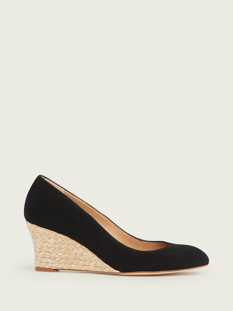 LK Bennett Black Espadrille Eevi Round Toe Pumps - Image 2 of 3
