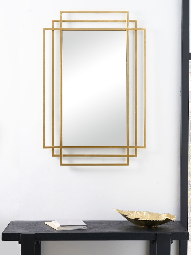 Pacific Gold Rectangular Multi Framed Wall Mirror - Image 1 of 5 Pacific Gold Rectangular Multi Framed Wall Mirror - Image 1 of 5