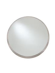 Pacific Grey Oak Wood Veneer Round Wall Mirror - Image 2 of 4