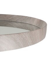 Pacific Grey Oak Wood Veneer Round Wall Mirror - Image 3 of 4