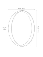 Pacific Grey Oak Wood Veneer Round Wall Mirror - Image 4 of 4