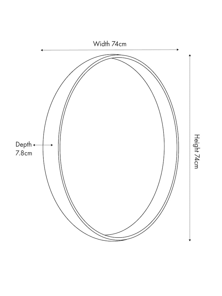 Pacific Grey Oak Wood Veneer Round Wall Mirror - Image 4 of 4