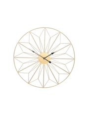 Pacific Antique Gold Metal Geo Design Round Wall Clock - Image 1 of 3