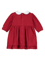 Emile Et Rose Red Embroidered Scallop Dress With Tights - Image 3 of 3