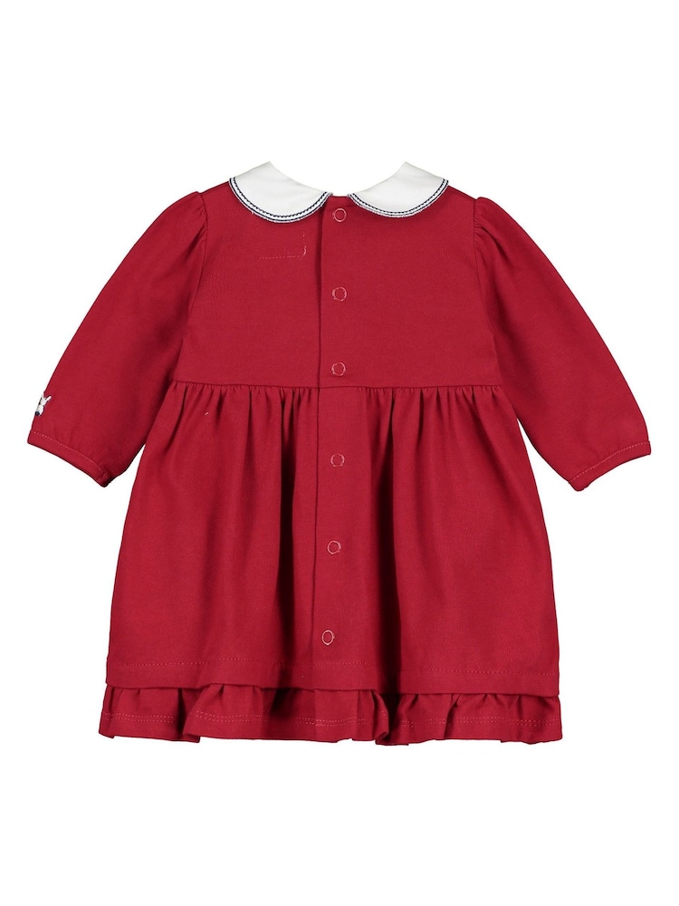 Emile Et Rose Red Embroidered Scallop Dress With Tights - Image 3 of 3