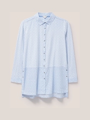 White Stuff Lottie White Longline Mix Shirt - Image 4 of 6