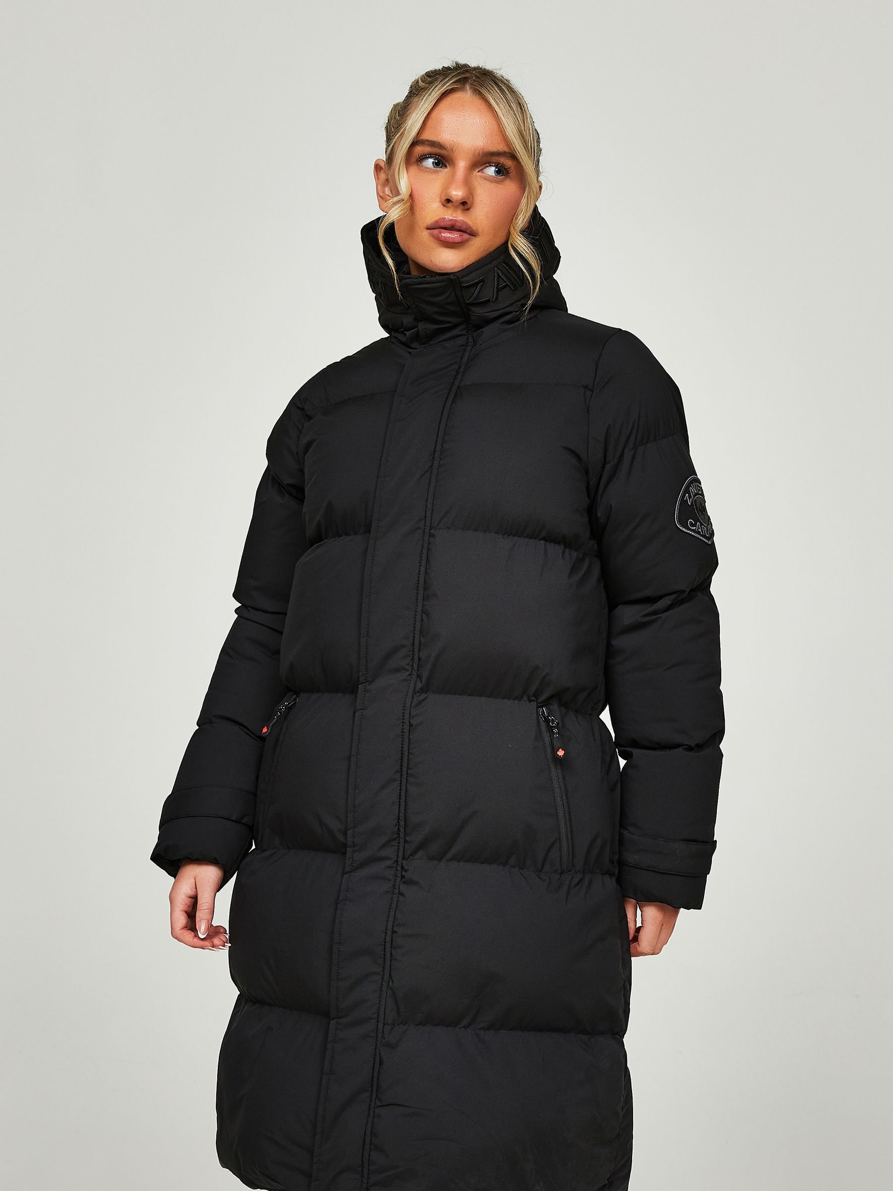 Zavetti Canada Womens Alora Longline Puffer Jet Black Jacket