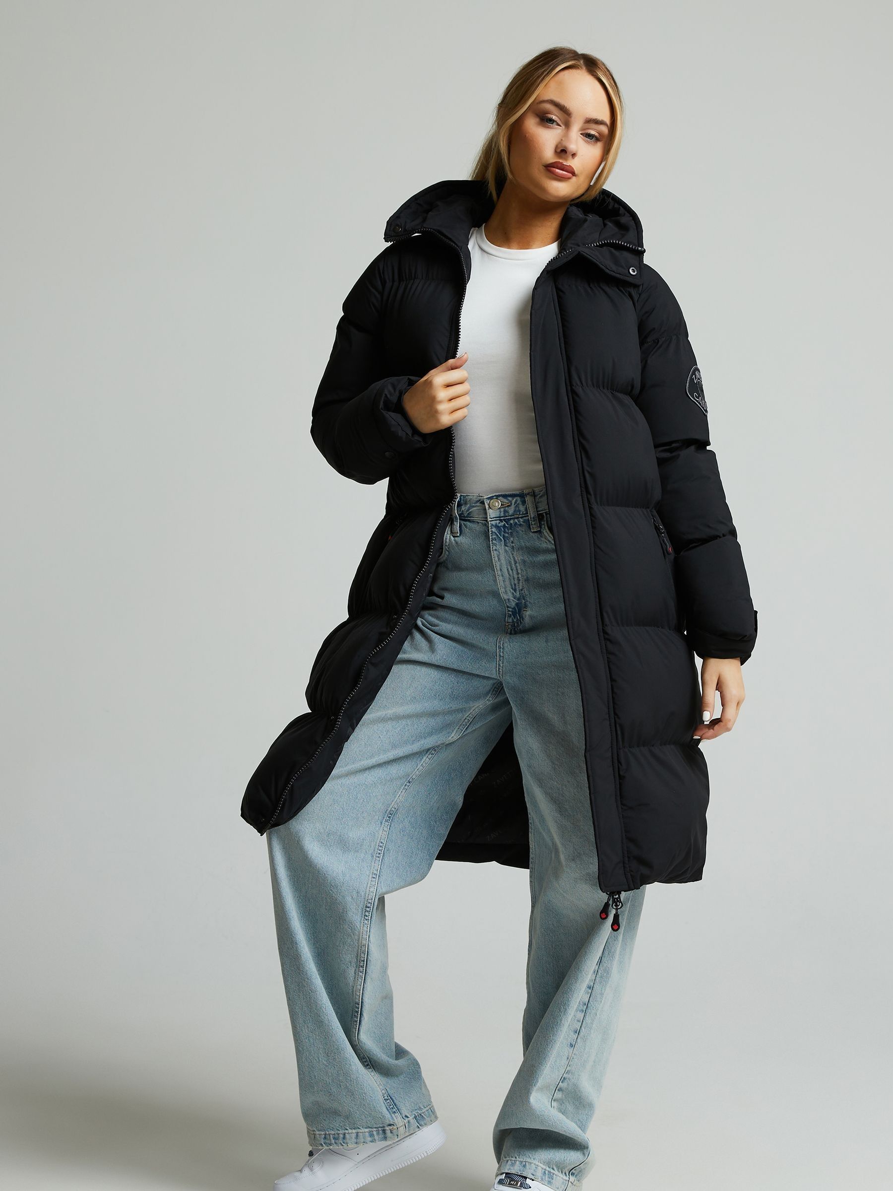 Buy Zavetti Canada Jet Black Alora Longline Puffer Coats from the