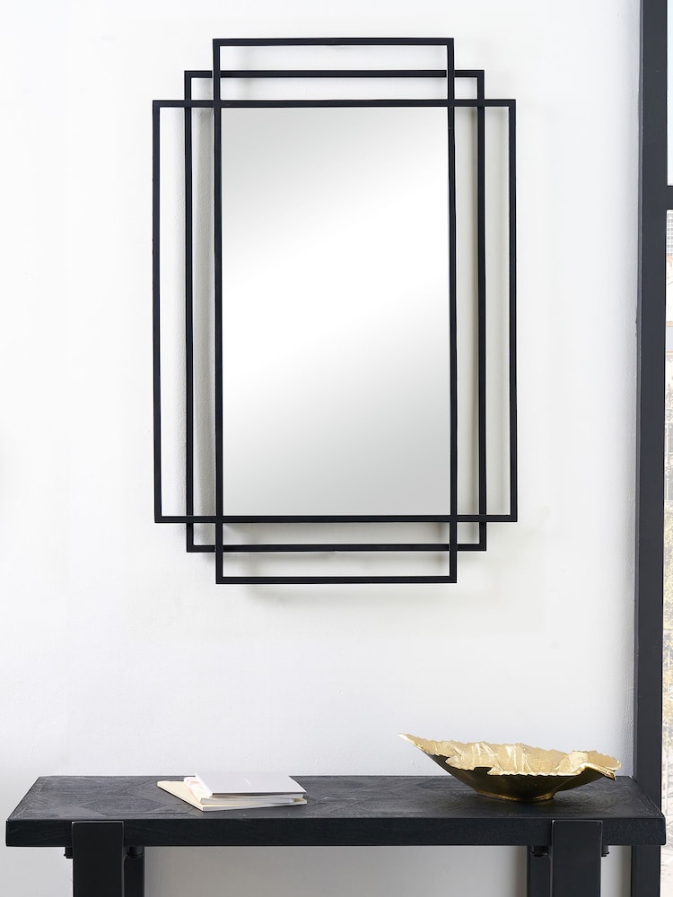 Pacific Black Rectangular Multi Framed Wall Mirror - Image 1 of 4