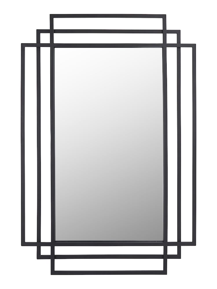 Pacific Black Rectangular Multi Framed Wall Mirror - Image 2 of 4