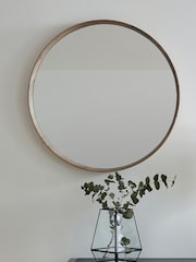 Pacific Natural Wood Veneer Round Wall Mirror - Image 1 of 4